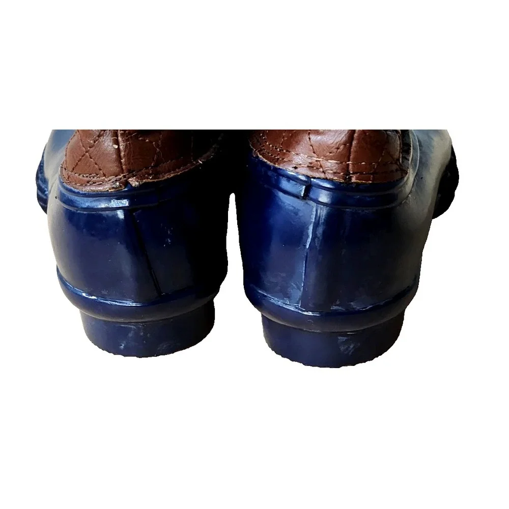 Steve‎ Madden Blue/Brown Rain/Duck Boots Quilted Fleece Lined Women's Size 6